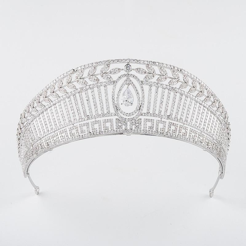 Her Shop Spanish Royal Queen Princess Cubic Tiaras Wedding Crown