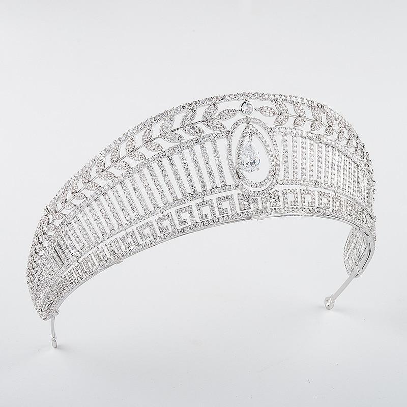 Her Shop Spanish Royal Queen Princess Cubic Tiaras Wedding Crown