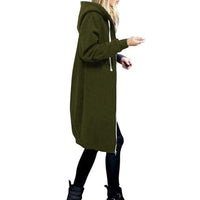 Casual Long Zippered Hooded Jacket