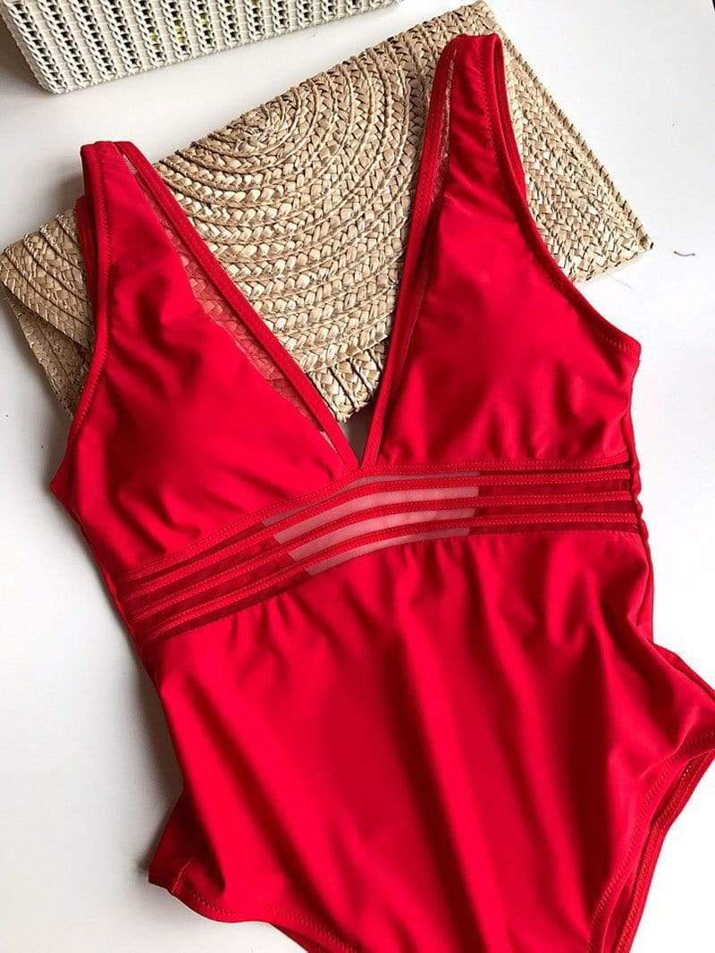 One Piece Swimsuit Mesh Swimsuit