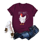 Her Shop T-shirts Burgundy 4 / XXL Animal Print Cotton T-Shirt