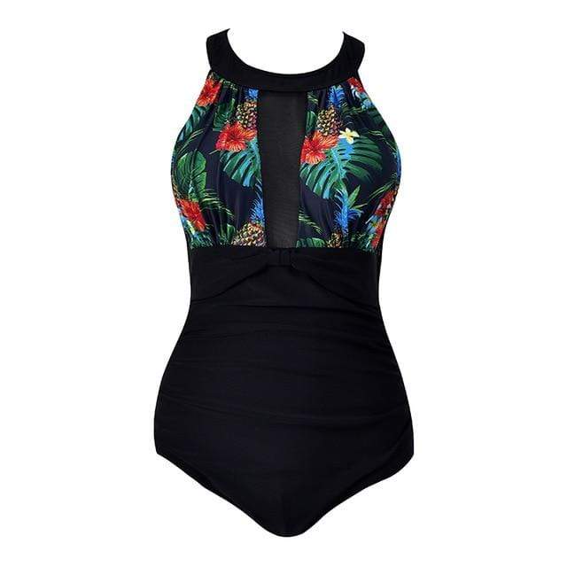 Tank Tropical Print One-Piece Swimming Suit
