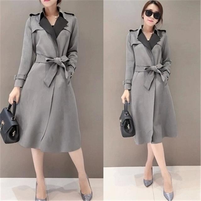 Her Shop Trench Coat gray / M Elegant Trench Coat Women