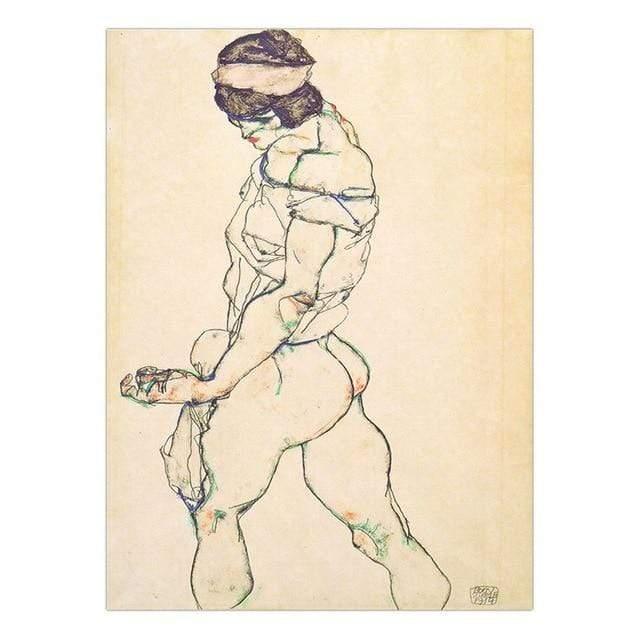 Vinsonloud Home Decoration Print Canvas Wall Art Picture Poster Paintings Oil Unframed Drawings Austrian Egon Schiele